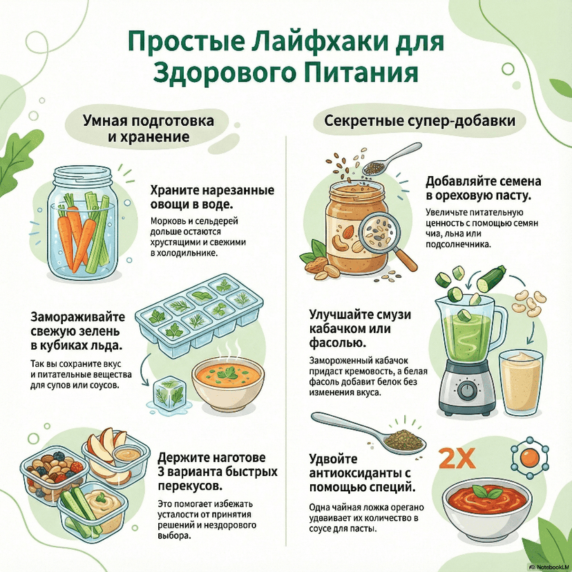Простые лайфхаки для здорового питания: как легко улучшить свой рацион